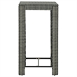 Pemberly Row 5 Piece Steel Outdoor Patio Bar Set with Cushions in Gray