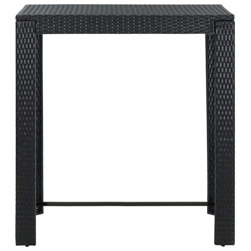 Pemberly Row 5 Piece Steel Outdoor Standard Patio Bar Set in Black