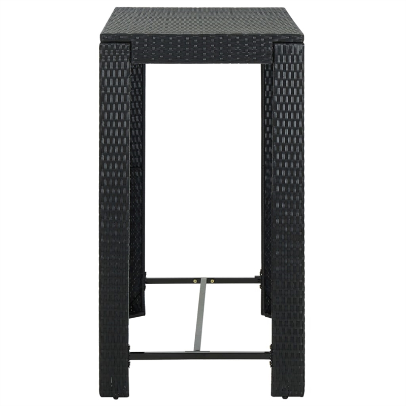 Pemberly Row 5 Piece Steel Outdoor Standard Patio Bar Set in Black