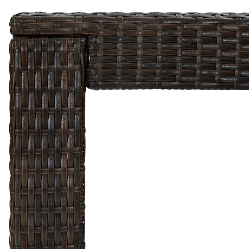 Pemberly Row 7 Piece Steel Outdoor Patio Bar Set with Cushions in Brown