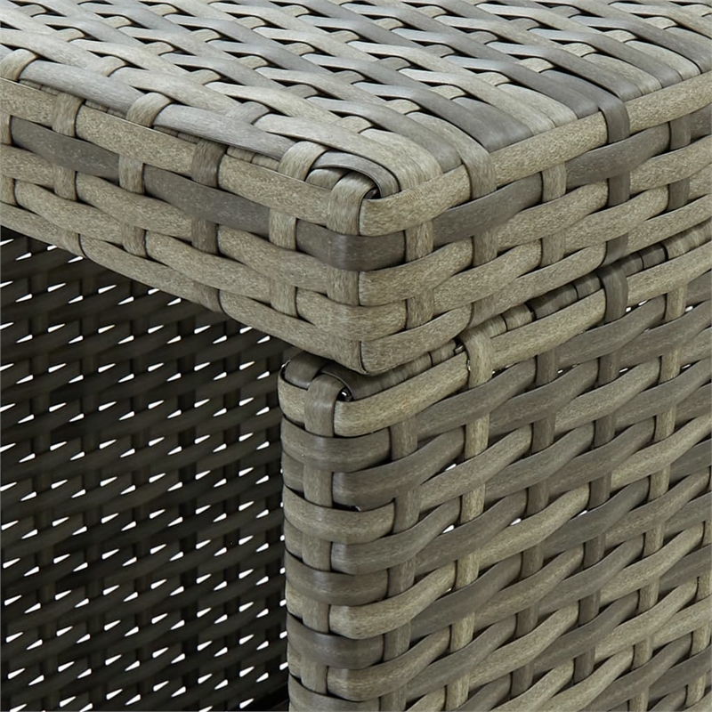 Pemberly Row 5 Piece Poly Rattan Large Outdoor Patio Bar Set in Gray