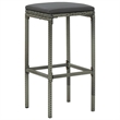 Pemberly Row 5 Piece Poly Rattan Large Outdoor Patio Bar Set in Gray