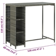 Pemberly Row 5 Piece Poly Rattan Large Outdoor Patio Bar Set in Gray
