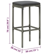 Pemberly Row 5 Piece Poly Rattan Large Outdoor Patio Bar Set in Gray
