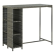 Pemberly Row 5 Piece Poly Rattan Large Outdoor Patio Bar Set in Gray