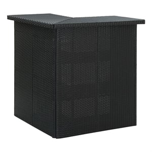 Pemberly Row 4 Piece Outdoor Patio Bar Set with Cushions in Black/Cream