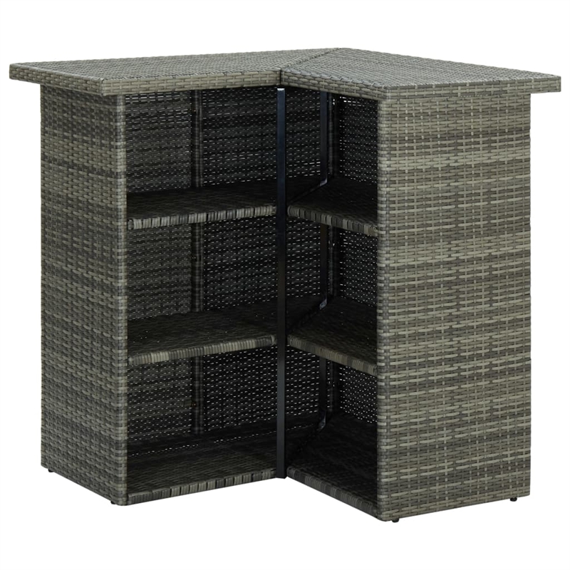 Pemberly Row 8 Piece Steel Outdoor Patio Bar Set with Cushions in Gray