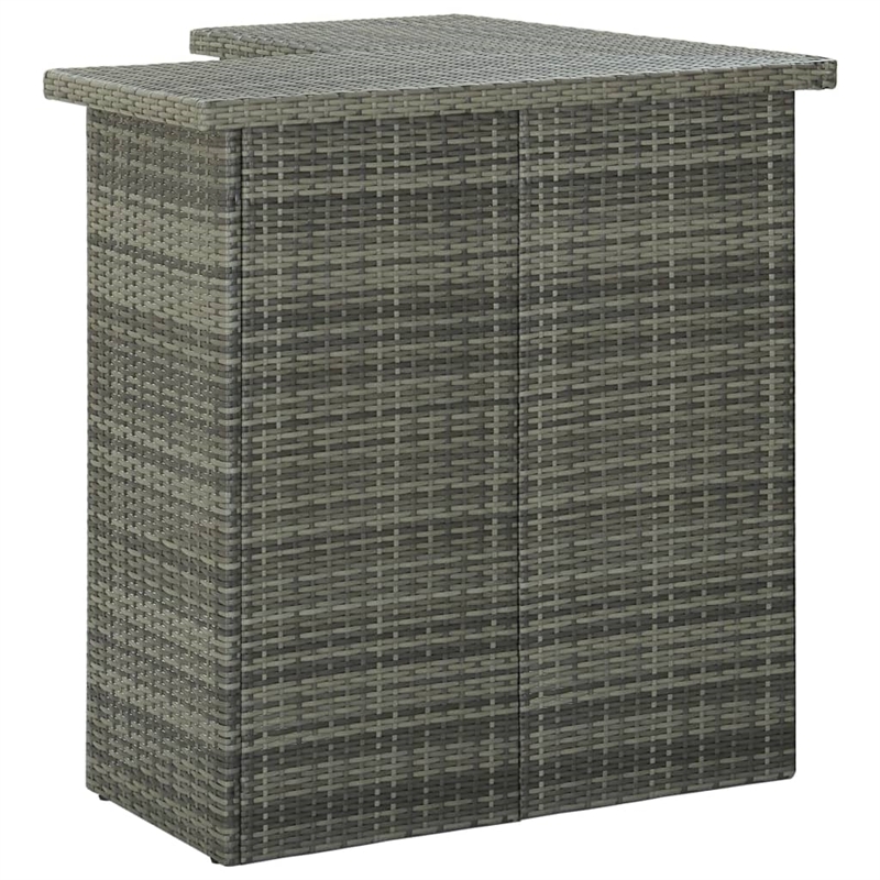 Pemberly Row 8 Piece Steel Outdoor Patio Bar Set with Cushions in Gray