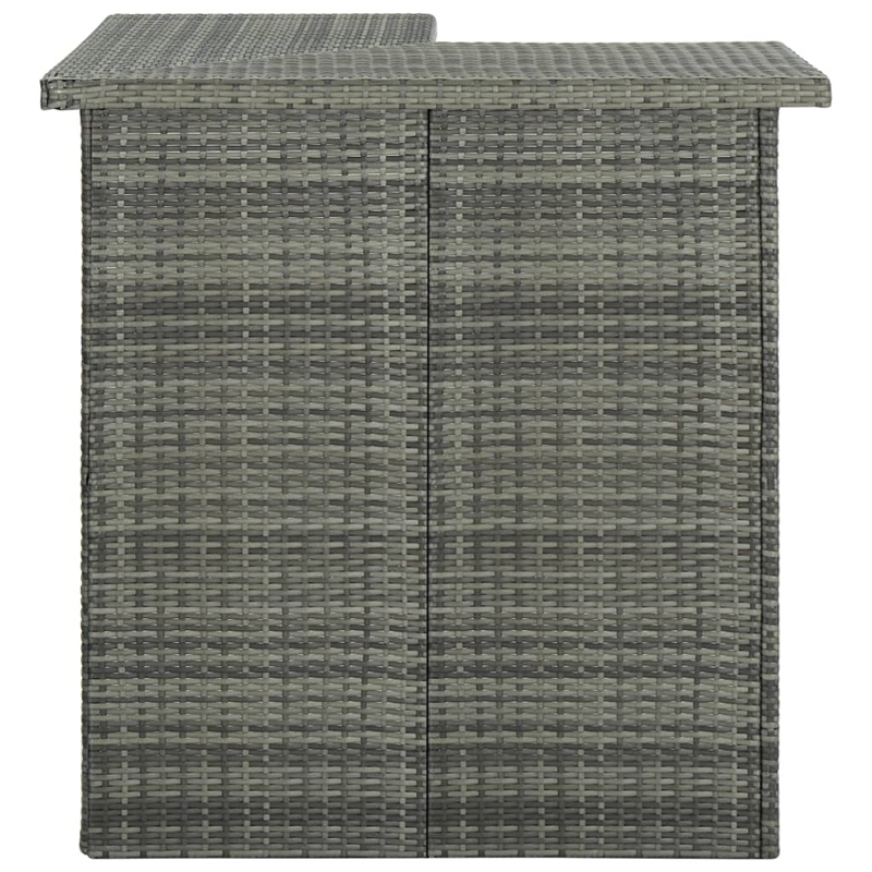 Pemberly Row 8 Piece Steel Outdoor Patio Bar Set with Cushions in Gray