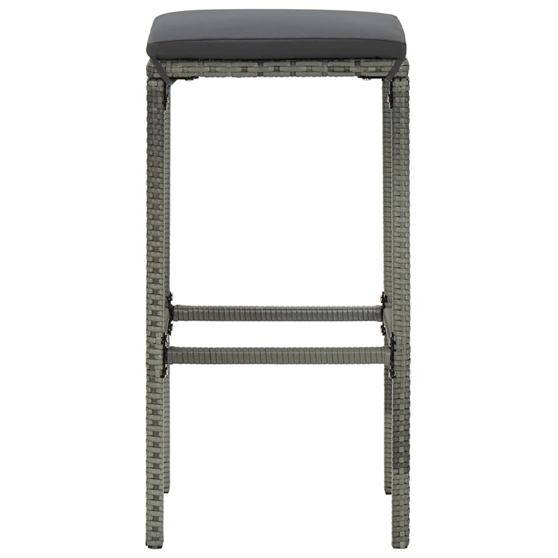 Pemberly Row 8 Piece Steel Outdoor Patio Bar Set with Cushions in Gray
