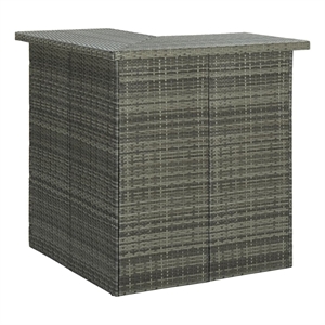 Pemberly Row 8 Piece Steel Outdoor Patio Bar Set with Cushions in Gray