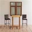 Pemberly Row 3 Piece Solid Acacia Wood Bar Set in Gray/Anthracite