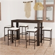 Pemberly Row 7 Piece Steel Outdoor Patio Bar Set with Cushions in Gray