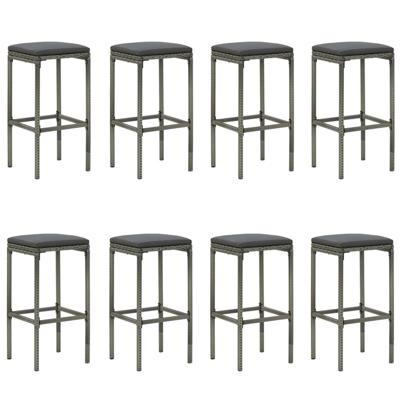 Pemberly Row 5 Piece Steel Outdoor Patio Bar Set with Cushions in Black