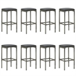 Pemberly Row 5 Piece Steel Outdoor Patio Bar Set with Cushions in Black