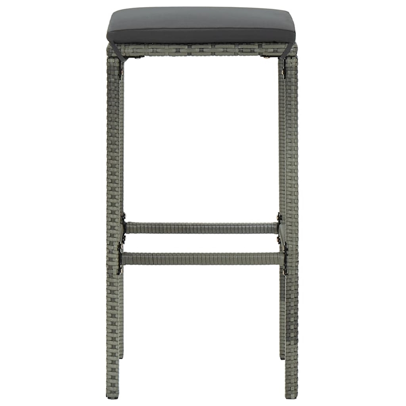 Pemberly Row 5 Piece Steel Outdoor Patio Bar Set with Cushions in Black