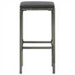 Pemberly Row 5 Piece Steel Outdoor Patio Bar Set with Cushions in Black