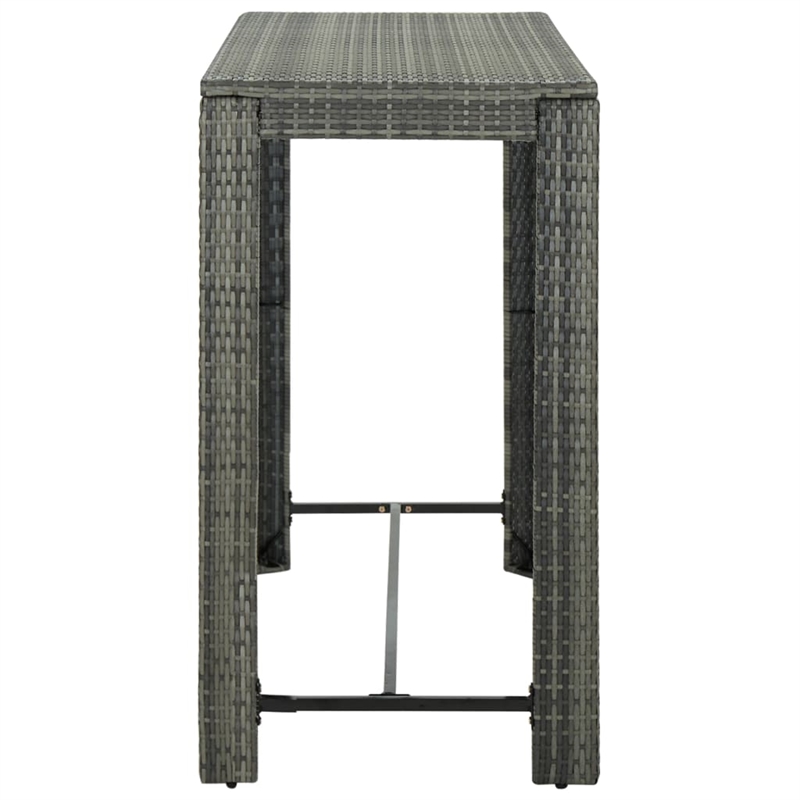 Pemberly Row 5 Piece Steel Outdoor Patio Bar Set with Cushions in Black