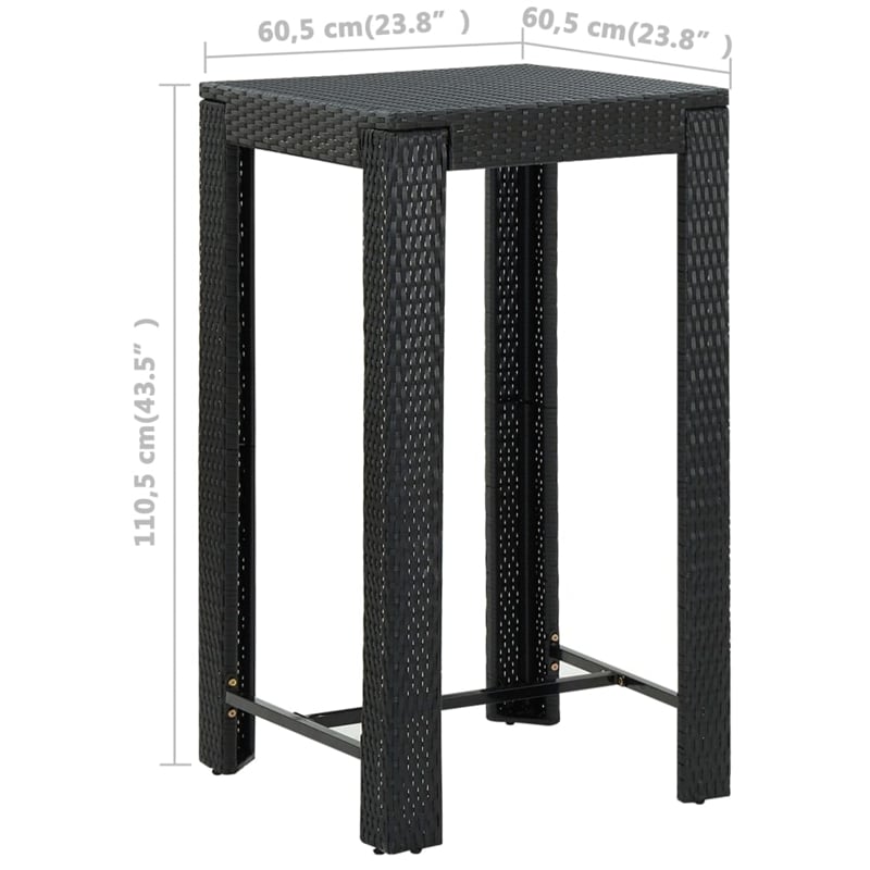 Pemberly Row 7 Piece Steel Outdoor Bar Set in Black/White/Cream