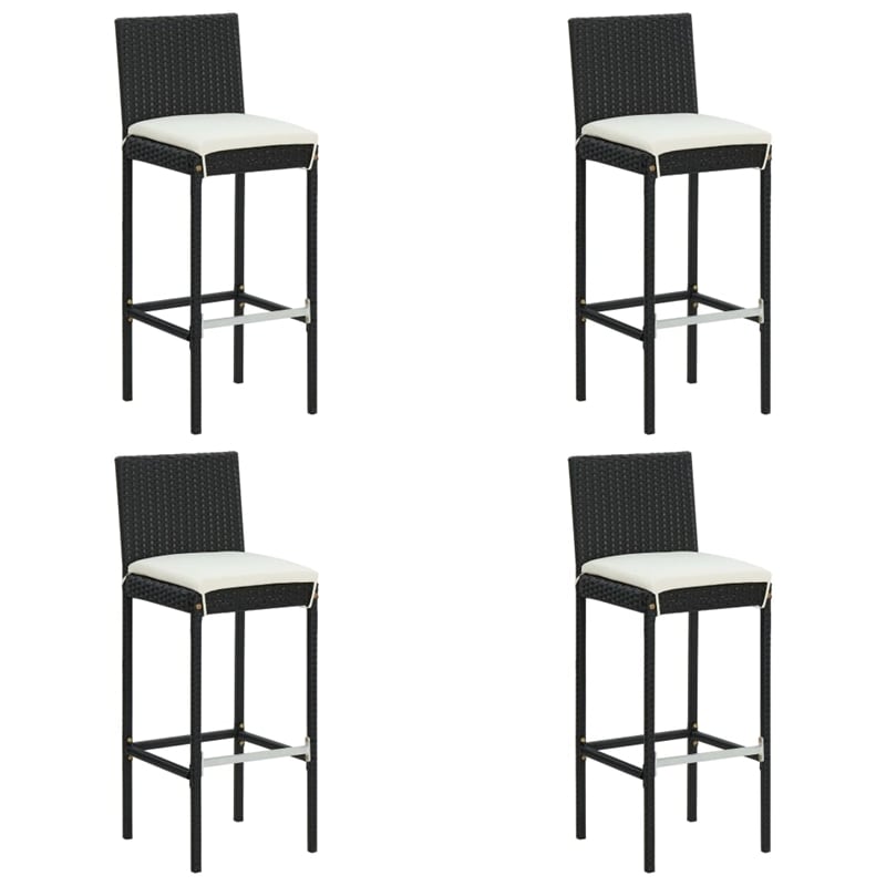 Pemberly Row 7 Piece Steel Outdoor Bar Set in Black/White/Cream
