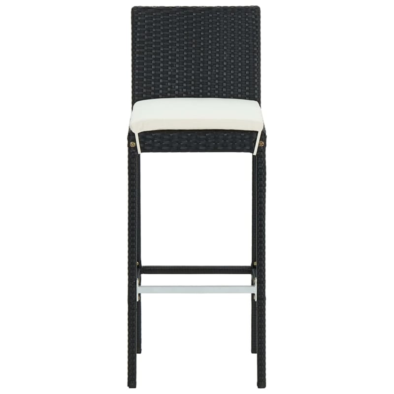 Pemberly Row 7 Piece Steel Outdoor Bar Set in Black/White/Cream