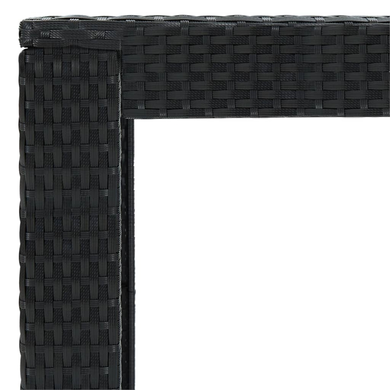 Pemberly Row 9 Piece Poly Rattan Large Outdoor Patio Bar Set in Gray
