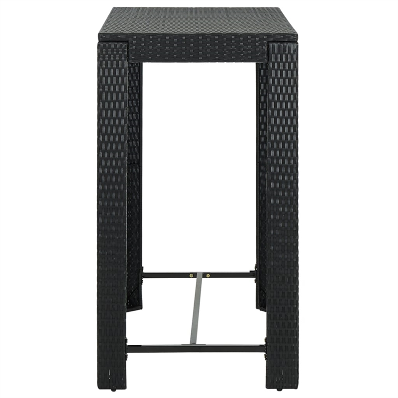 Pemberly Row 9 Piece Poly Rattan Large Outdoor Patio Bar Set in Gray