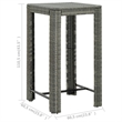 Pemberly Row 5 Piece Steel Outdoor Patio Bar Set with Armrests in Brown
