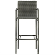 Pemberly Row 5 Piece Steel Outdoor Patio Bar Set with Armrests in Brown