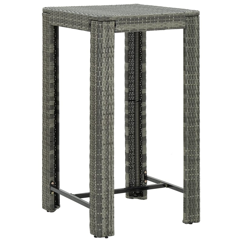 Pemberly Row 5 Piece Steel Outdoor Patio Bar Set with Armrests in Brown