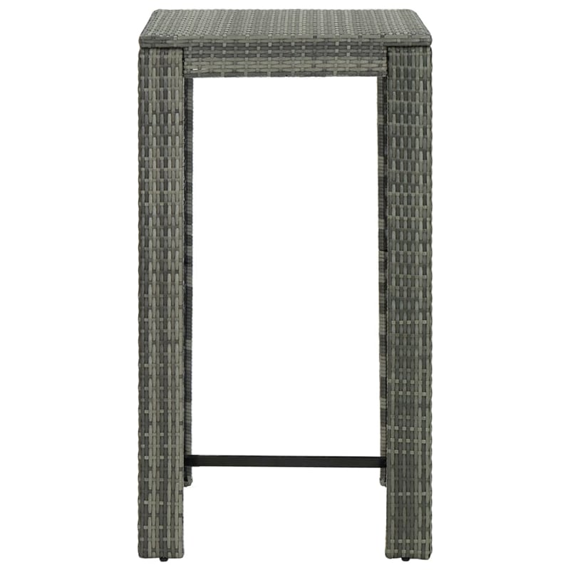 Pemberly Row 5 Piece Steel Outdoor Patio Bar Set with Armrests in Brown