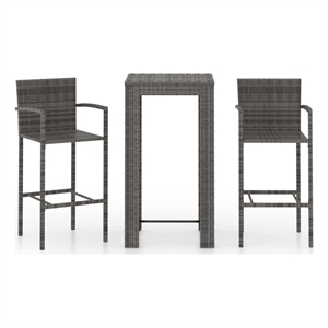 Pemberly Row 5 Piece Steel Outdoor Patio Bar Set with Armrests in Brown