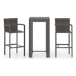 Pemberly Row 5 Piece Steel Outdoor Patio Bar Set with Armrests in Brown