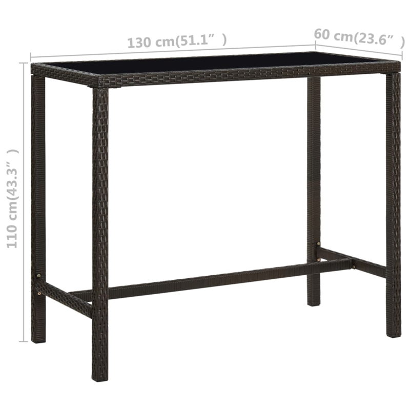 Pemberly Row 9 Piece Steel Outdoor Patio Bar Set with Cushions in Brown
