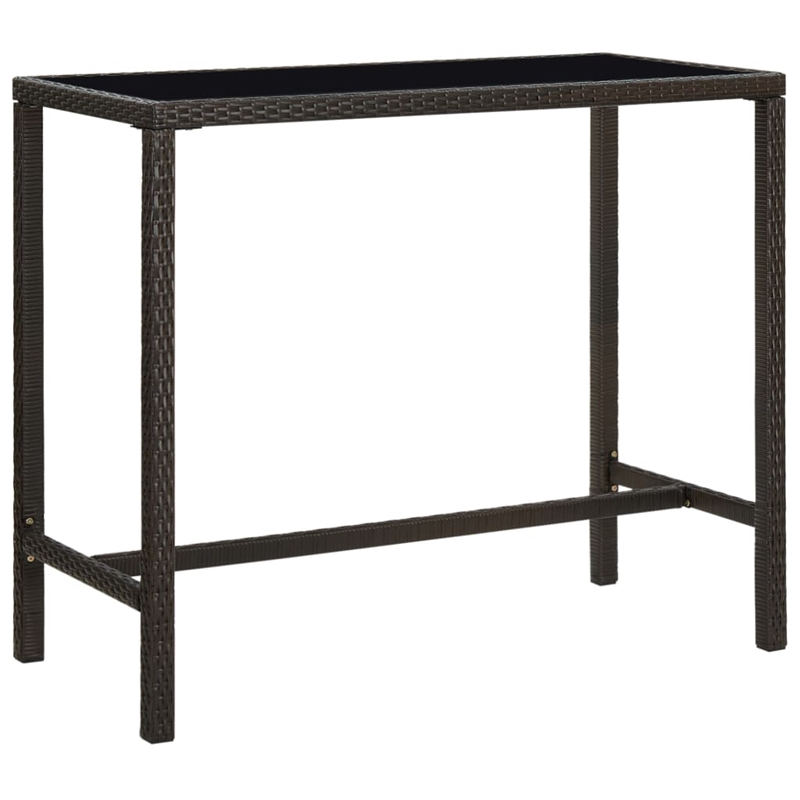 Pemberly Row 9 Piece Steel Outdoor Patio Bar Set with Cushions in Brown
