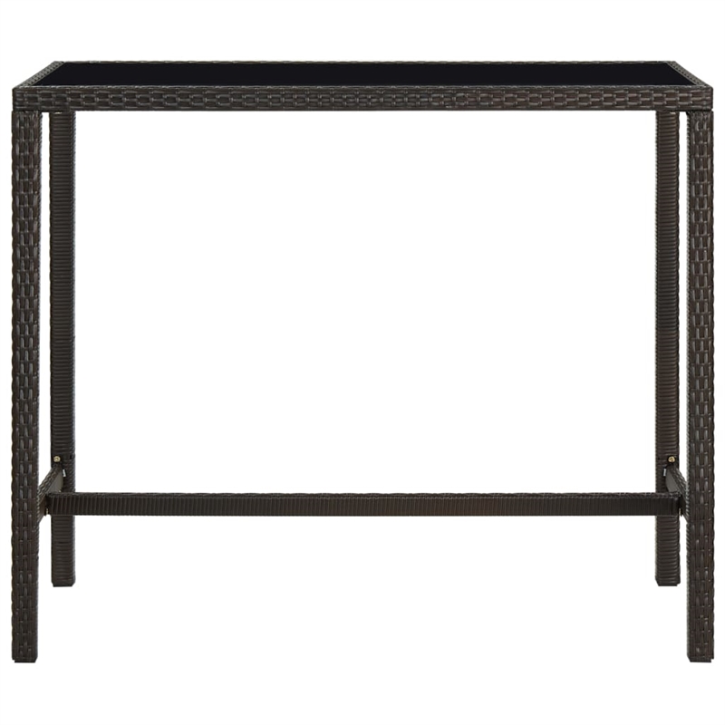 Pemberly Row 9 Piece Steel Outdoor Patio Bar Set with Cushions in Brown