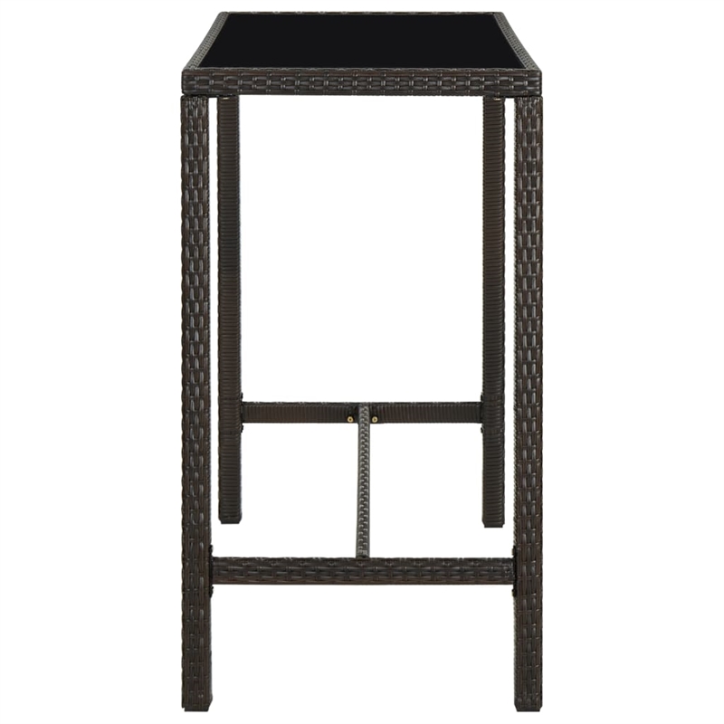 Pemberly Row 9 Piece Steel Outdoor Patio Bar Set with Cushions in Brown