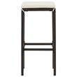 Pemberly Row 9 Piece Steel Outdoor Patio Bar Set with Cushions in Brown