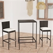 Pemberly Row 3 Piece Steel Outdoor Patio Bar Set in Black/White/Cream