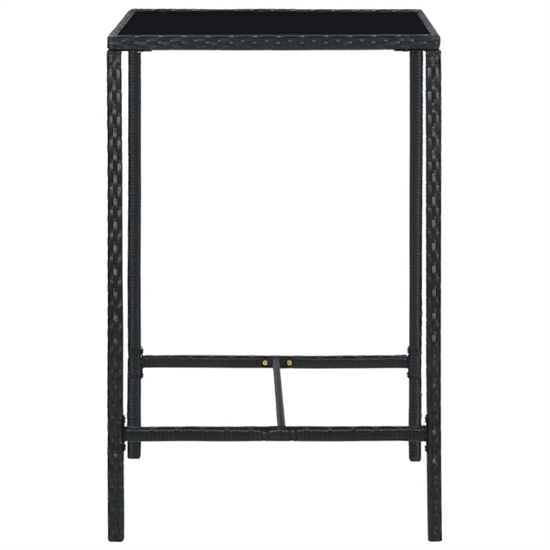Pemberly Row 3 Piece Steel Outdoor Patio Bar Set in Black/White/Cream