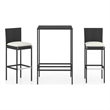 Pemberly Row 3 Piece Steel Outdoor Patio Bar Set in Black/White/Cream