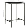Pemberly Row 3 Piece Steel Outdoor Patio Bar Set with Cushions in Gray