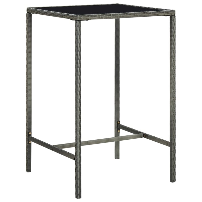 Pemberly Row 3 Piece Steel Outdoor Patio Bar Set with Cushions in Gray
