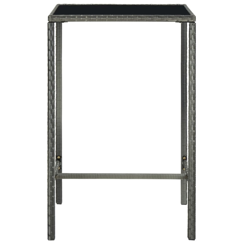 Pemberly Row 3 Piece Steel Outdoor Patio Bar Set with Cushions in Gray