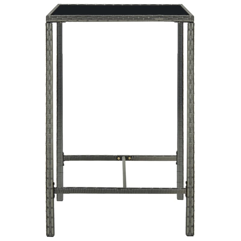 Pemberly Row 3 Piece Steel Outdoor Patio Bar Set with Cushions in Gray
