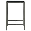 Pemberly Row 3 Piece Steel Outdoor Patio Bar Set with Cushions in Gray