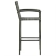 Pemberly Row 3 Piece Steel Outdoor Patio Bar Set with Cushions in Gray