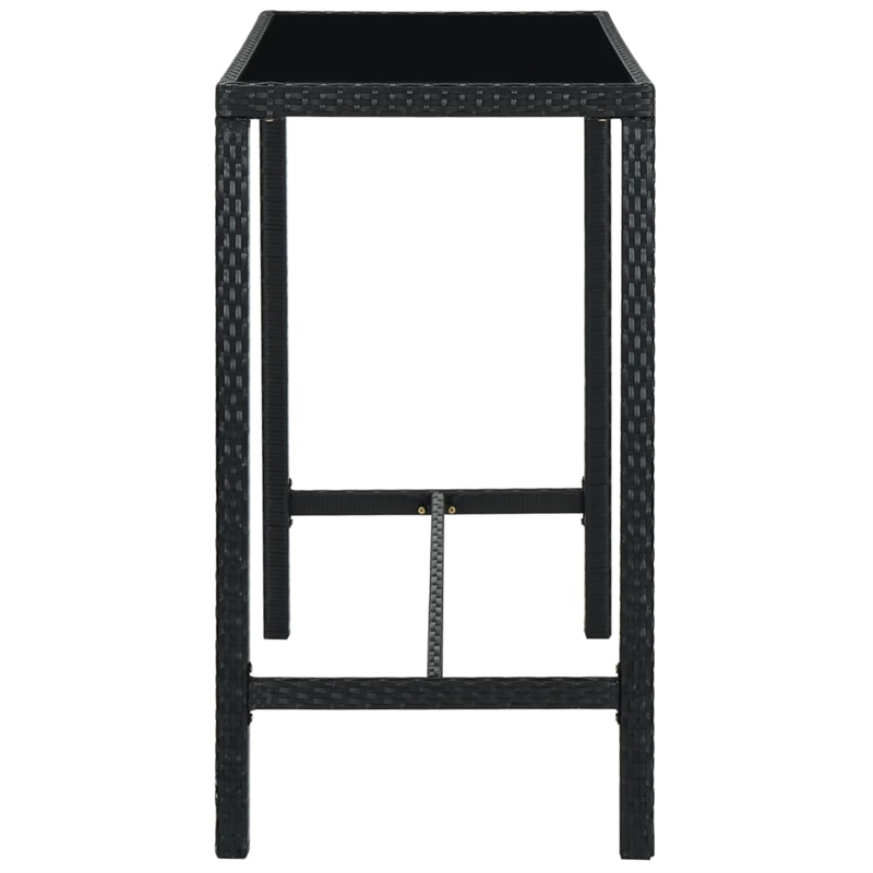 Pemberly Row 7 Piece Steel Outdoor Patio Bar Set with Cushions in Black