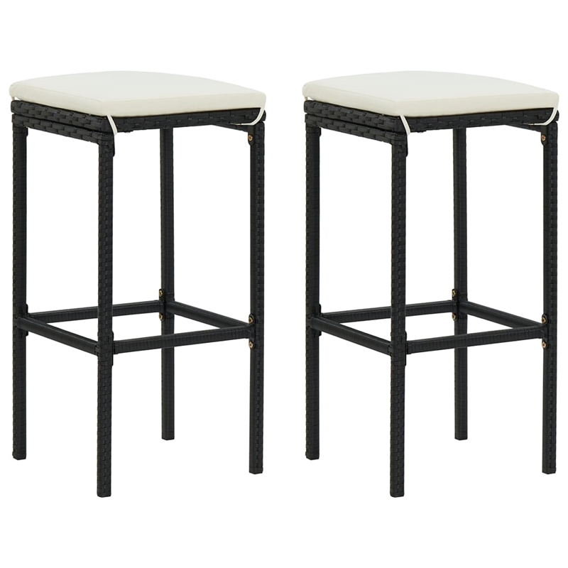 Pemberly Row 3 Piece Steel Outdoor Patio Bar Set in Black/White/Cream