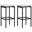 Pemberly Row 3 Piece Steel Outdoor Patio Bar Set in Black/White/Cream
